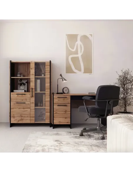 Vitrină, AMONI, living/hol, 96x45x150 cm, PAL melaminat | MobilaOK
