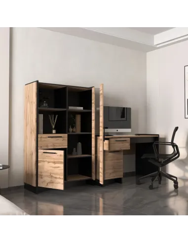 Vitrină, AMONI, living/hol, 96x45x150 cm, PAL melaminat | MobilaOK