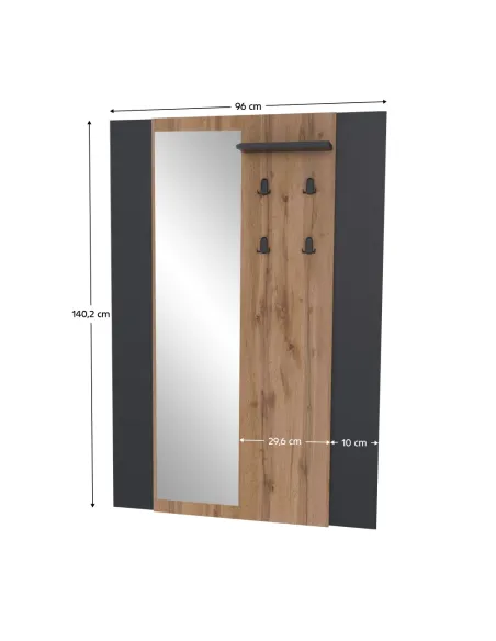 Panou suspendat AMONI, hol/baie/dormitor, 96x30.5x140.2 cm, PAL laminat | MobilaOK