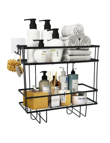 Organizator Baie SABRINA pentru deasupra WC-ului, 34x15x36 cm, Oțel Carbon | MobilaOK