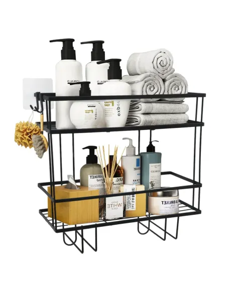 Organizator Baie SABRINA pentru deasupra WC-ului, 34x15x36 cm, Oțel Carbon | MobilaOK