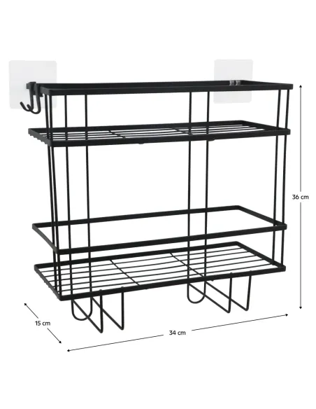 Organizator Baie SABRINA pentru deasupra WC-ului, 34x15x36 cm, Oțel Carbon | MobilaOK