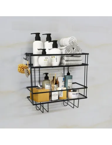 Organizator Baie SABRINA pentru deasupra WC-ului, 34x15x36 cm, Oțel Carbon | MobilaOK
