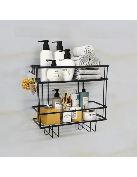 Organizator Baie SABRINA pentru deasupra WC-ului, 34x15x36 cm, Oțel Carbon | MobilaOK