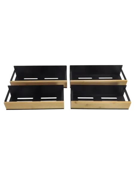 Poliță, ZOBER TYP 1, bucătărie, 27x8.5x7.5 cm & 29.5x9.5x7.5 cm, Bambus și Oțel | MobilaOK