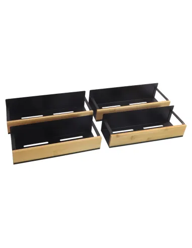 Poliță, ZOBER TYP 1, bucătărie, 27x8.5x7.5 cm & 29.5x9.5x7.5 cm, Bambus și Oțel | MobilaOK