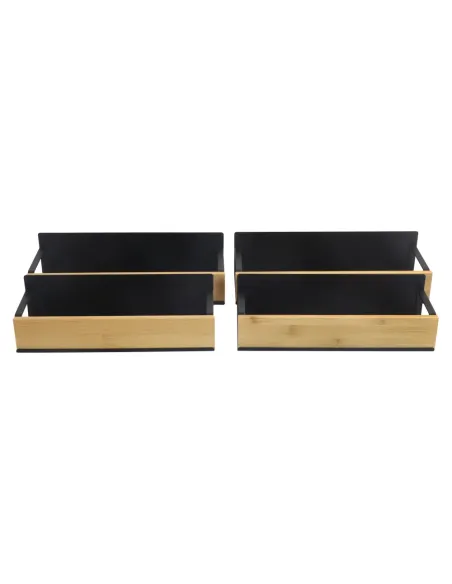 Poliță, ZOBER TYP 1, bucătărie, 27x8.5x7.5 cm & 29.5x9.5x7.5 cm, Bambus și Oțel | MobilaOK