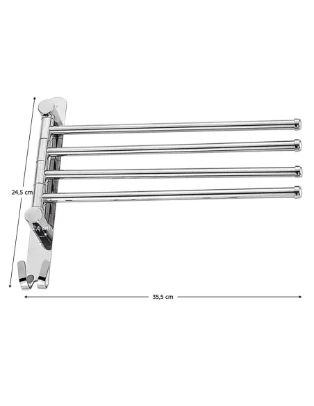Suport prosop, HOLDER, baie, 35.5x2.6x24.5 cm, Oțel inoxidabil | MobilaOK