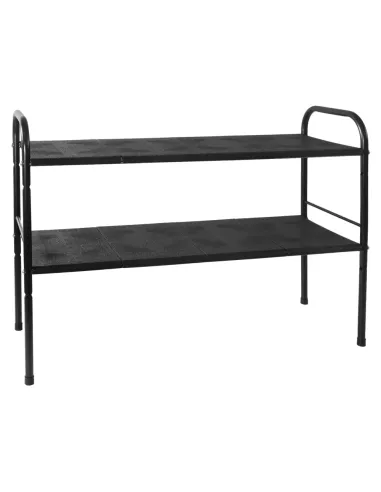 Raft, SOMER, bucătărie baie birou, 50-90x25x50 cm, Oțel, negru | MobilaOK