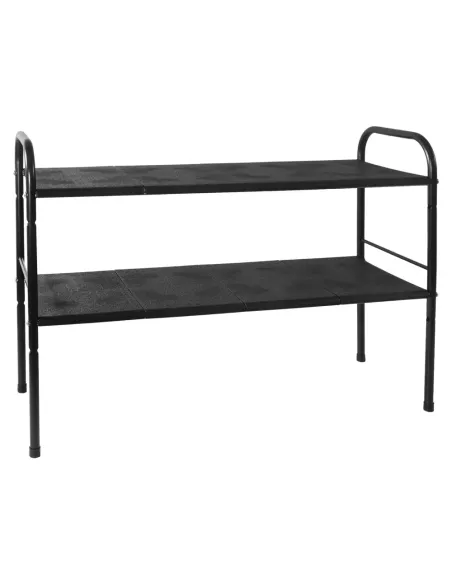Raft, SOMER, bucătărie baie birou, 50-90x25x50 cm, Oțel, negru | MobilaOK