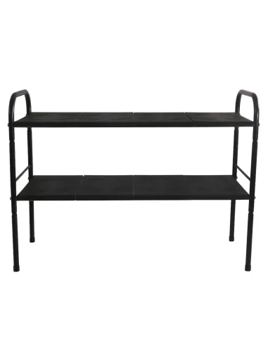 Raft, SOMER, bucătărie baie birou, 50-90x25x50 cm, Oțel, negru | MobilaOK