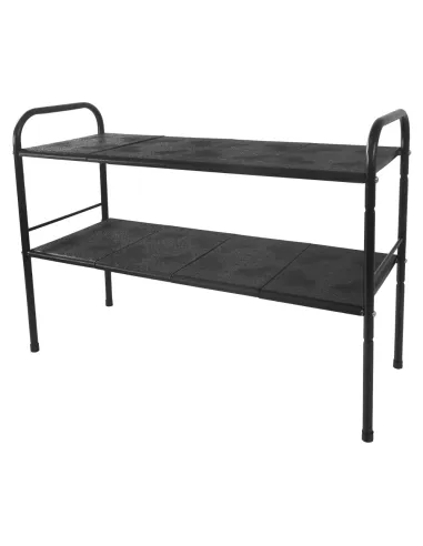 Raft, SOMER, bucătărie baie birou, 50-90x25x50 cm, Oțel, negru | MobilaOK