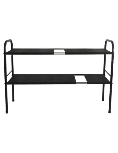 Raft, SOMER, bucătărie baie birou, 50-90x25x50 cm, Oțel, negru | MobilaOK