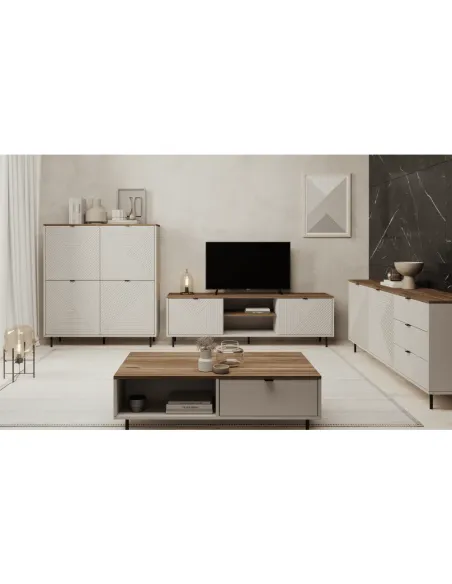 Măsuță TV EYCO 2D/180, living, 183.4x40x55.2 cm, PAL laminat/MDF | MobilaOK