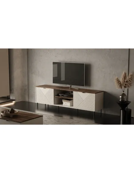 Măsuță TV EYCO 2D/180, living, 183.4x40x55.2 cm, PAL laminat/MDF | MobilaOK