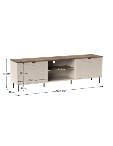Măsuță TV EYCO 2D/180, living, 183.4x40x55.2 cm, PAL laminat/MDF | MobilaOK