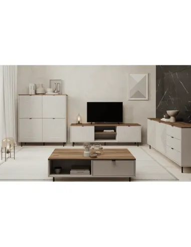 Comodă EYCO 2D3S pentru dormitor/hol, 183.4x40x75.2 cm, PAL/MDF | MobilaOK