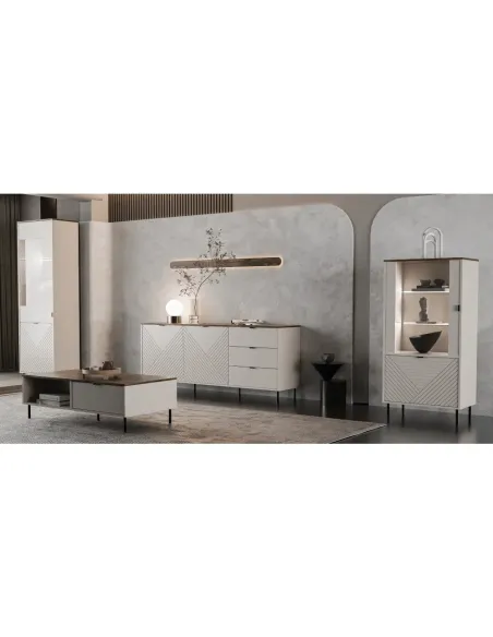 Comodă EYCO 2D3S pentru dormitor/hol, 183.4x40x75.2 cm, PAL/MDF | MobilaOK