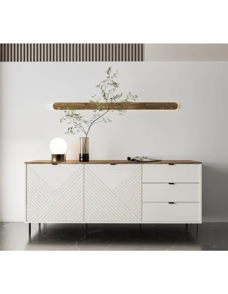 Comodă EYCO 2D3S pentru dormitor/hol, 183.4x40x75.2 cm, PAL/MDF | MobilaOK