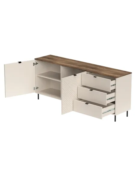 Comodă EYCO 2D3S pentru dormitor/hol, 183.4x40x75.2 cm, PAL/MDF | MobilaOK