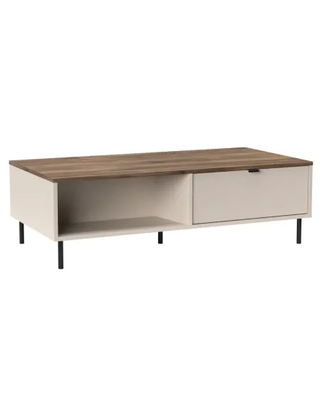 Măsuță de cafea EYCO, living, 110x60x37 cm, PAL/MDF înfoliat și metal | MobilaOK