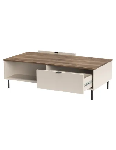 Măsuță de cafea EYCO, living, 110x60x37 cm, PAL/MDF înfoliat și metal | MobilaOK