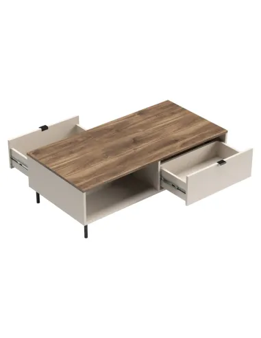 Măsuță de cafea EYCO, living, 110x60x37 cm, PAL/MDF înfoliat și metal | MobilaOK