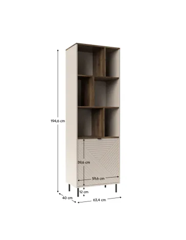 Raft deschis, EYCO 1D, living/dormitor, 63.4x40x194.6 cm, PAL/MDF | MobilaOK