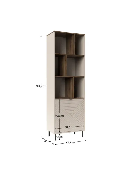Raft deschis, EYCO 1D, living/dormitor, 63.4x40x194.6 cm, PAL/MDF | MobilaOK