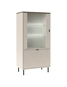 Vitrină joasă EYCO, living/hol, 63.4x40x135.2 cm, PAL/MDF și metal | MobilaOK