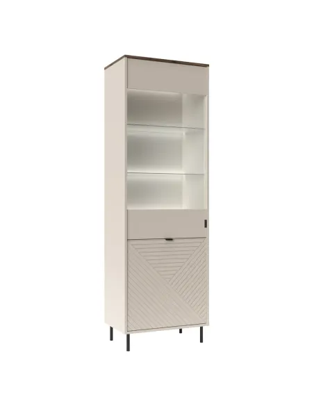 Vitrină EYCO, living/hol, 63.4x40x194.6 cm, PAL/MDF înfoliat | MobilaOK