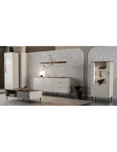 Vitrină EYCO, living/hol, 63.4x40x194.6 cm, PAL/MDF înfoliat | MobilaOK