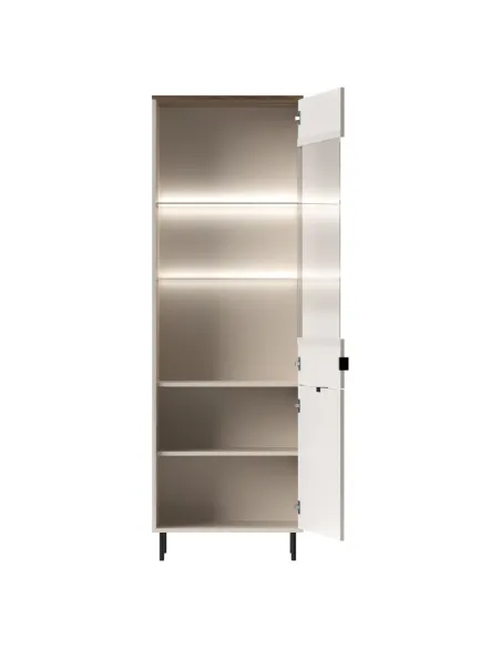 Vitrină EYCO, living/hol, 63.4x40x194.6 cm, PAL/MDF înfoliat | MobilaOK