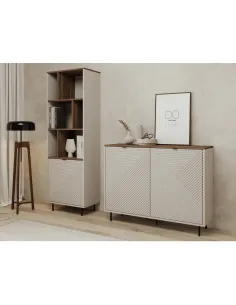 Comodă EYCO 2D pentru dormitor/living, 123.4x40x95.4 cm, din PAL melaminat | MobilaOK 2