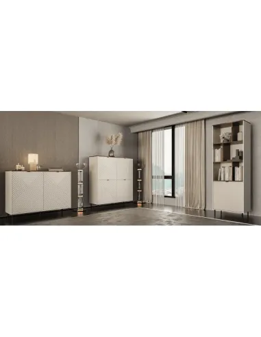 Comodă EYCO 2D pentru dormitor/living, 123.4x40x95.4 cm, din PAL melaminat | MobilaOK