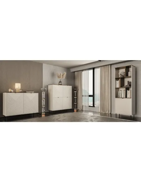 Comodă EYCO 2D pentru dormitor/living, 123.4x40x95.4 cm, din PAL melaminat | MobilaOK