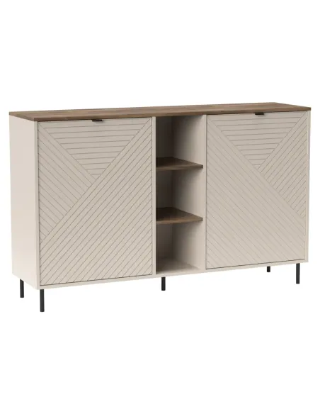 Comodă EYCO 2D pentru dormitor/hol, 153.4x40x95.4 cm, PAL/MDF cu finisaj stejar castello | MobilaOK