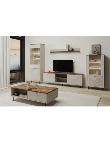 Comodă EYCO 2D pentru dormitor/hol, 153.4x40x95.4 cm, PAL/MDF cu finisaj stejar castello | MobilaOK