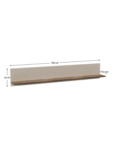 Poliță suspendată EYCO, living/dormitor/birou, 150x17.6x25 cm, PAL laminat | MobilaOK