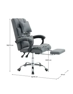 Fotoliu WALDOR NEW pentru birou, 64x82-116x102-113 cm, textil/metal | MobilaOK 2
