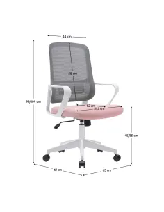 Scaun de birou SALOMO, birou/home office, 63x56.5x99-109 cm, plasă și plastic | MobilaOK 2