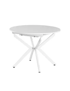Masă extensibilă de dining, albă, 100x100-140x75 cm, ABERO TIP 1 | MobilaOK