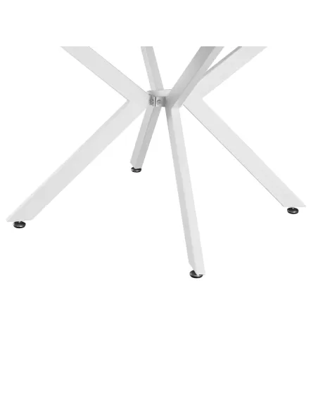 Masă extensibilă de dining, albă, 100x100-140x75 cm, ABERO TIP 1 | MobilaOK