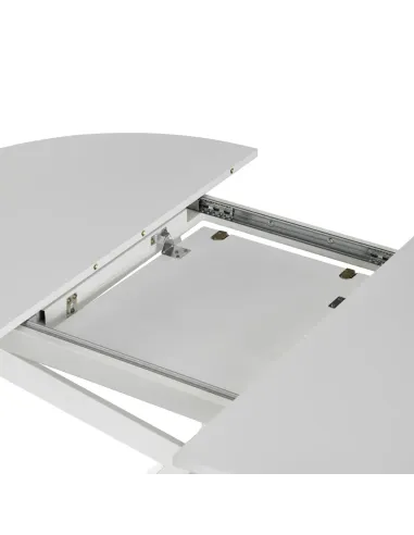 Masă extensibilă de dining, albă, 100x100-140x75 cm, ABERO TIP 1 | MobilaOK
