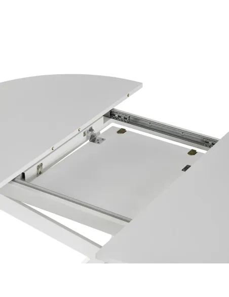 Masă extensibilă de dining, albă, 100x100-140x75 cm, ABERO TIP 1 | MobilaOK