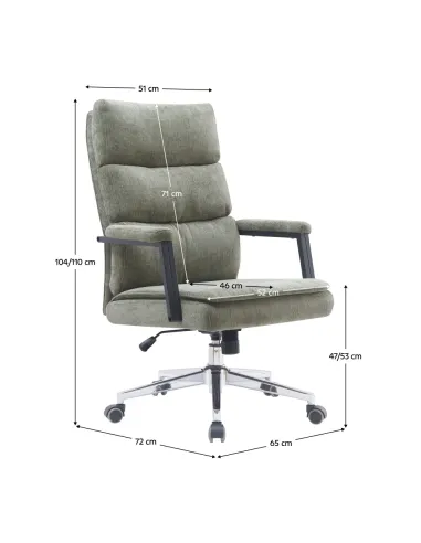 Scaun de birou ZAVIER, birou, 65x72x104/110 cm, textil/metal | MobilaOK