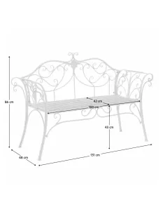 Bancă de grădină ETELIA NEW, exterior, 131 x 48 x 86 cm, Metal | MobilaOK 2
