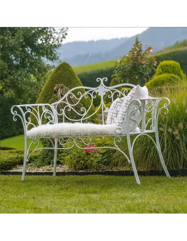 Bancă de grădină ETELIA NEW, exterior, 131 x 48 x 86 cm, Metal | MobilaOK