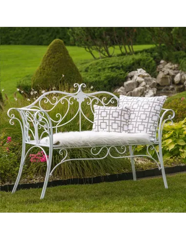 Bancă de grădină ETELIA NEW, exterior, 131 x 48 x 86 cm, Metal | MobilaOK
