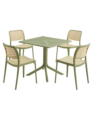 Masă de grădină DENTON NEW, exterior/interior, 79.5x79.5x74.5 cm, Plastic | MobilaOK